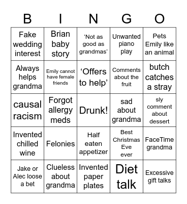 Christmas 2022 Bingo Card