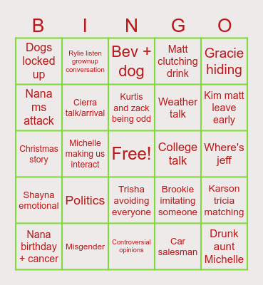 Christmas Bingo Card