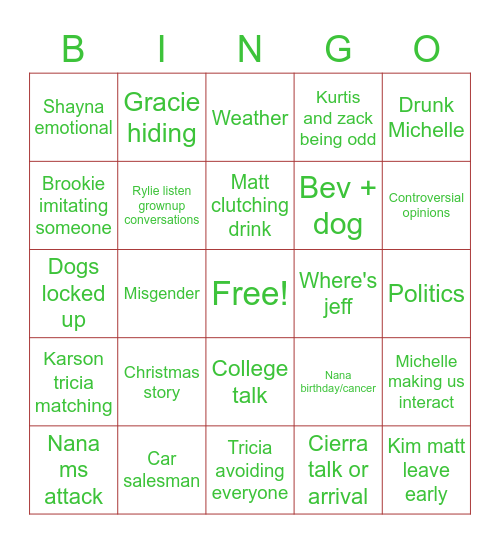 Christmas Bingo Card