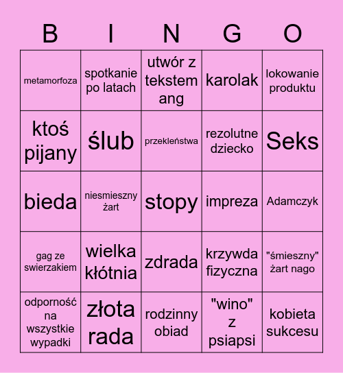 Polskie komedie Bingo Card