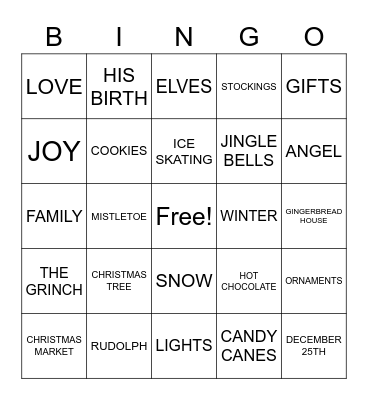 CHRISTMAS TIME Bingo Card