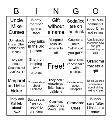 Christmas Bingo 2022 Bingo Card