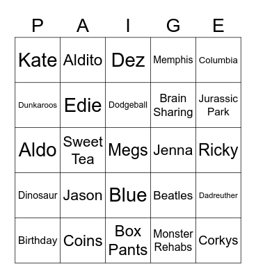 Birthday BINGO!! Bingo Card