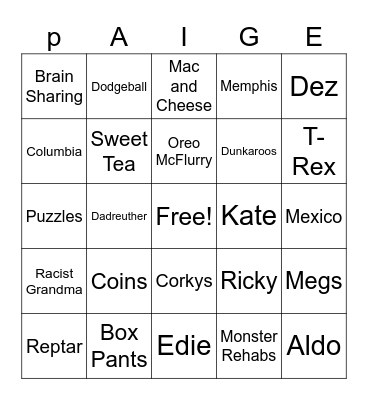 BIRTHDAY BINGO Card