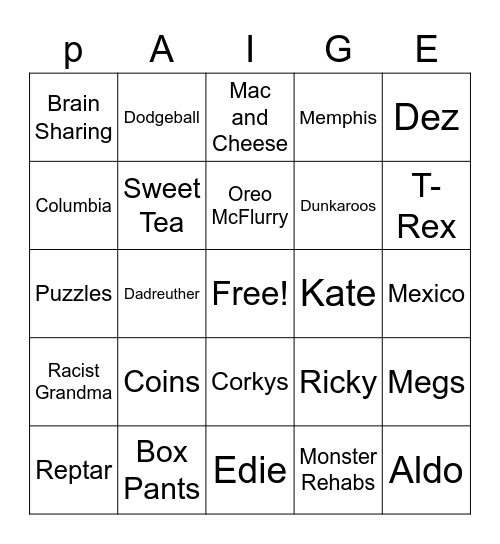 BIRTHDAY BINGO Card