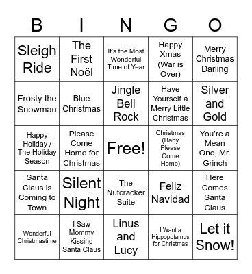 Christmas 2022 Bingo Card