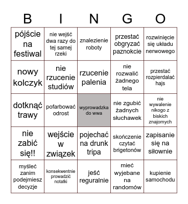 Natalcia 2023 Bingo Card