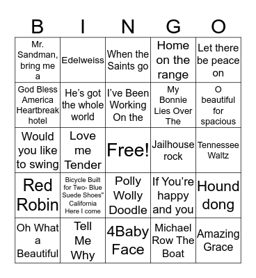 ♪♪♪♪ Music Bingo ♪♪♪♪ Bingo Card