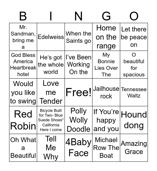 ♪♪♪♪ Music Bingo ♪♪♪♪ Bingo Card