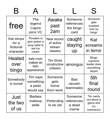 yeag Bingo Card