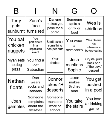 Family Christmas BINGO Card