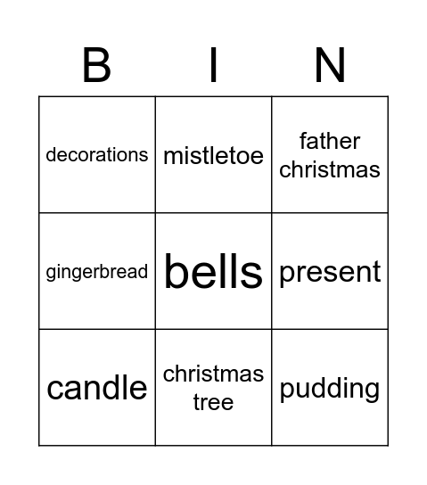 christmas! Bingo Card