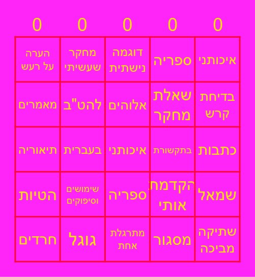 bing0 Bingo Card