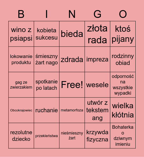 Polskie komedie Bingo Card