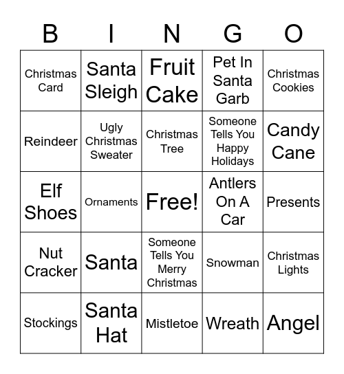 BC BINGO CHRISTMAS EDITION Bingo Card