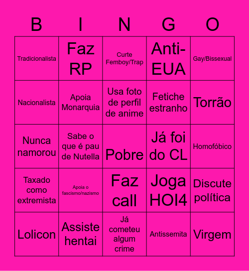 PTC BINGO Card