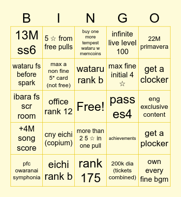 engstars music 2023 Bingo Card