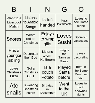 FIND SOMEONE WHO Bingo Card