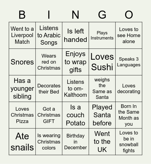 FIND SOMEONE WHO Bingo Card