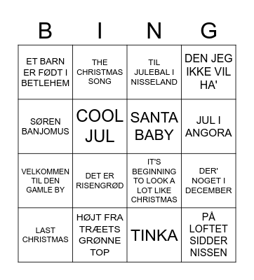 JULEBINGO PÅ GASVÆRKSVEJ Bingo Card