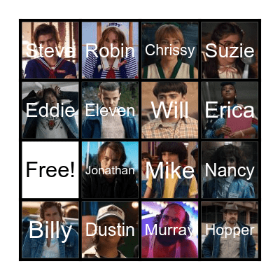 STRANGER THINGS BINGO Card