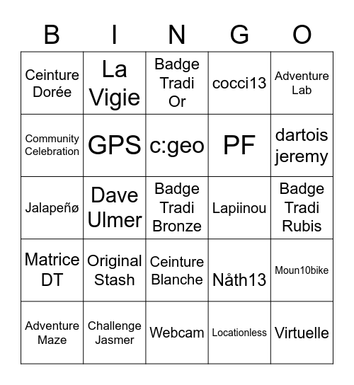 Celebration Event Bingo Card