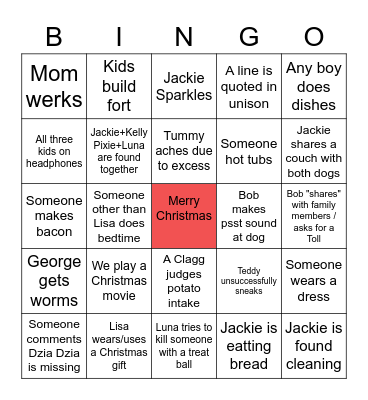 Woznicki Christmas Bingo Card