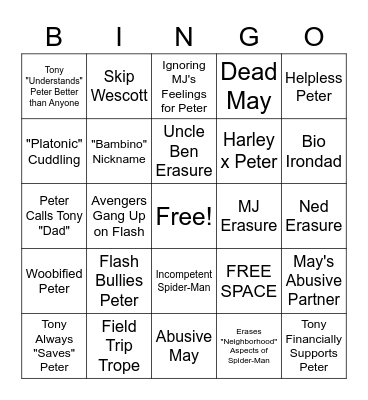 Worst Irondad Tropes Bingo Card