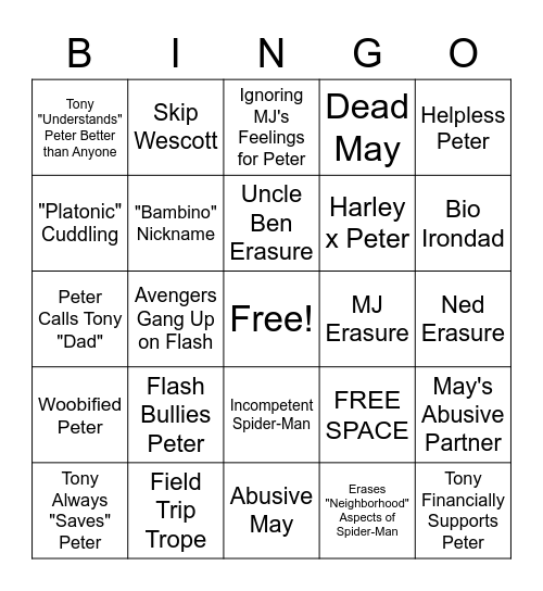 Worst Irondad Tropes Bingo Card