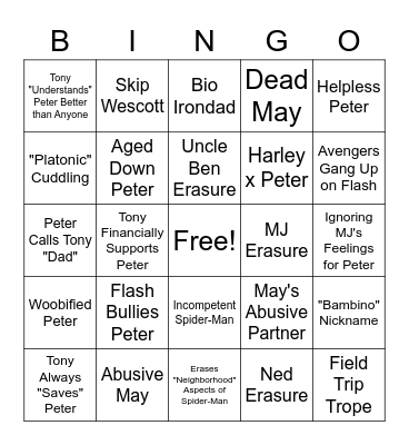 Worst Irondad Tropes Bingo Card