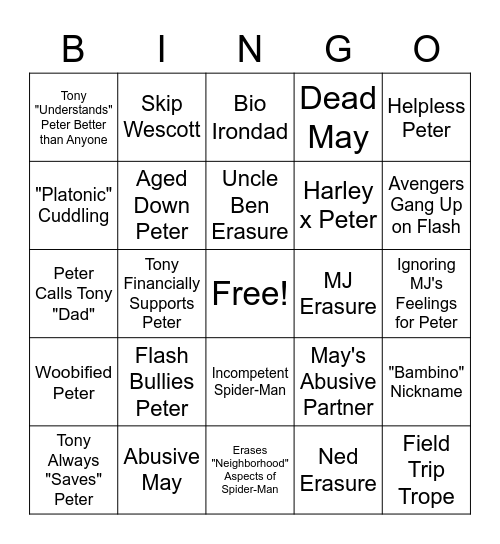 Worst Irondad Tropes Bingo Card