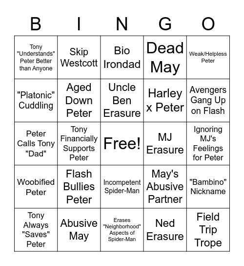 Worst Irondad Tropes Bingo Card