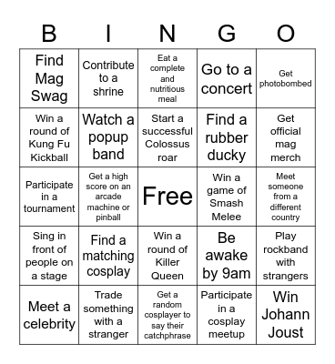 MagBingo 2023 Bingo Card