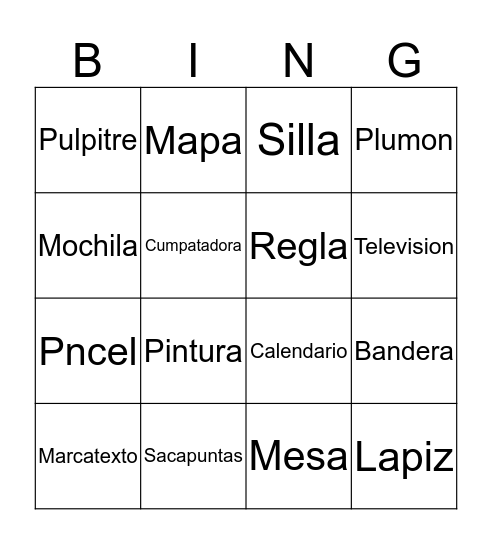 Lotería  Bingo Card