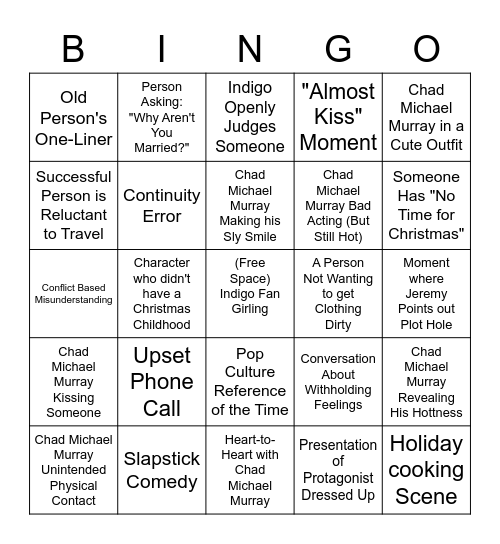 (it's a) CHAD MICHAEL MURRAY Christmas! Bingo Card