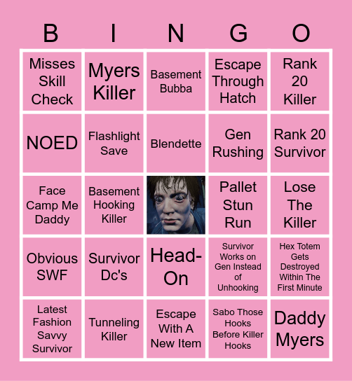 Dead By Daylight BINGO Card