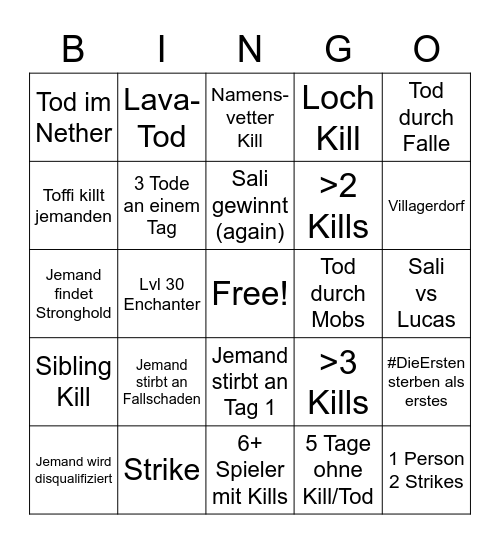 Varo 3 Bingo Card