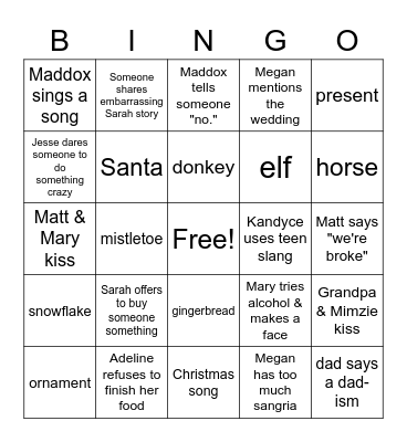 dahlonega bingo Card