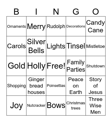 Christmas Bingo Card