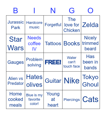 How Similar Are You to Rob! Bingo Card