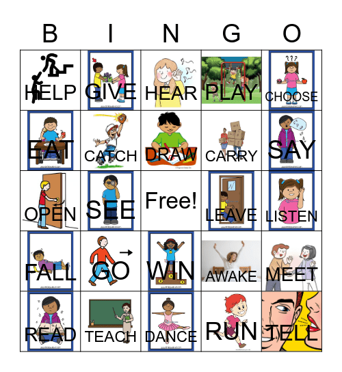 VERBS Bingo Card