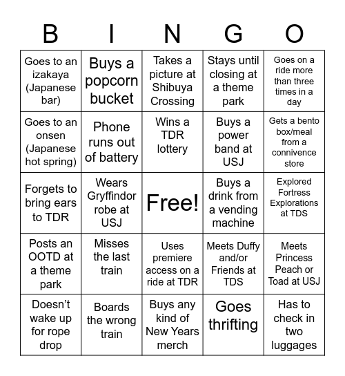 WeiToMagic Japan Bingo Card