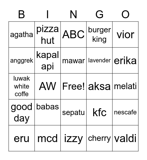 CALA Bingo Card