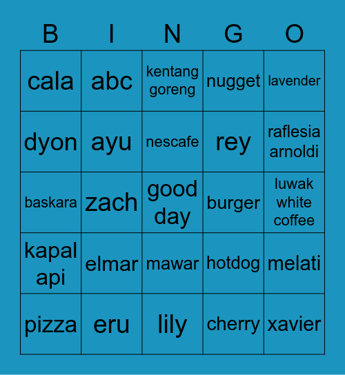 ELMAR BINGO Card