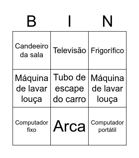 A próxima avaria Bingo Card