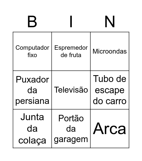 A próxima avaria Bingo Card