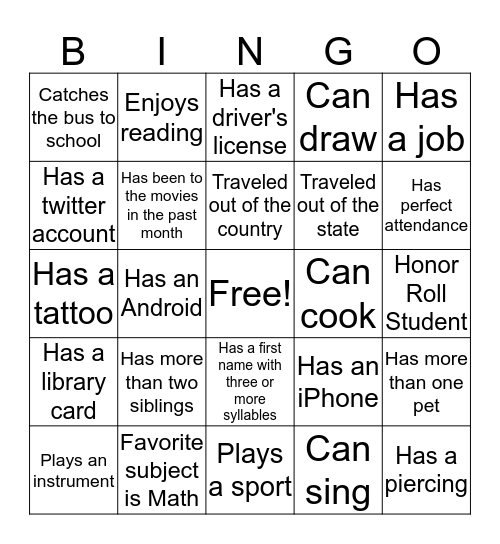 MIX IT UP @  MLK Bingo Card