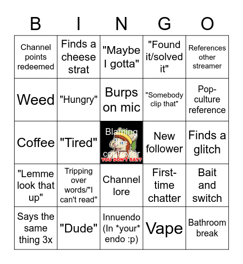 January Bingo Card