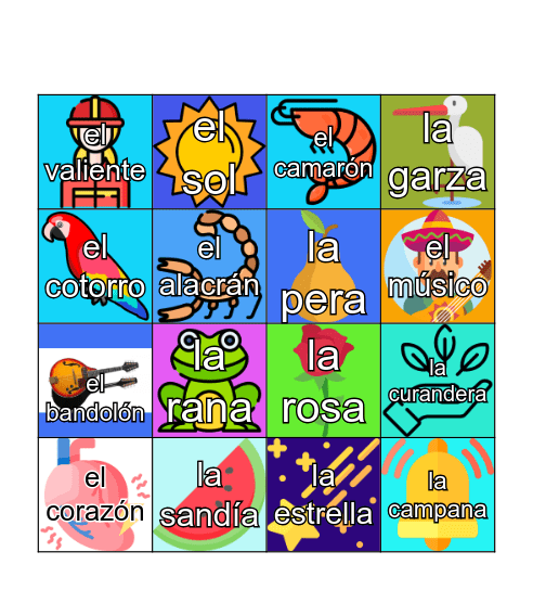 LOTERIA MEXICANA Bingo Card