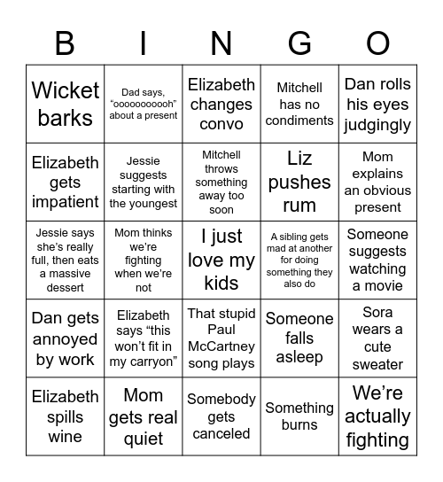 Christmas Bingo Card